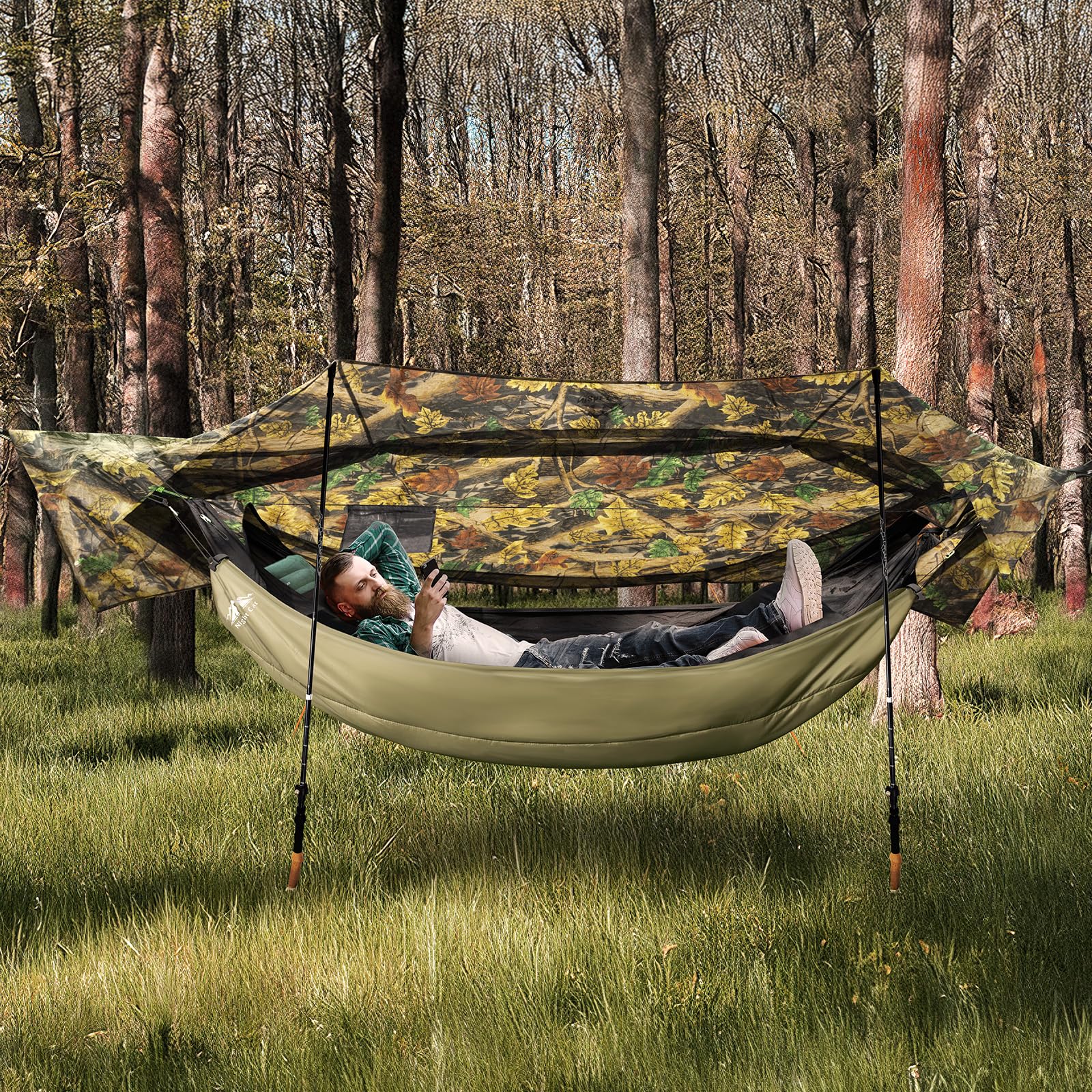 Amazon.co.jp: ナイトキャットキャンプハンモックテント:軽量